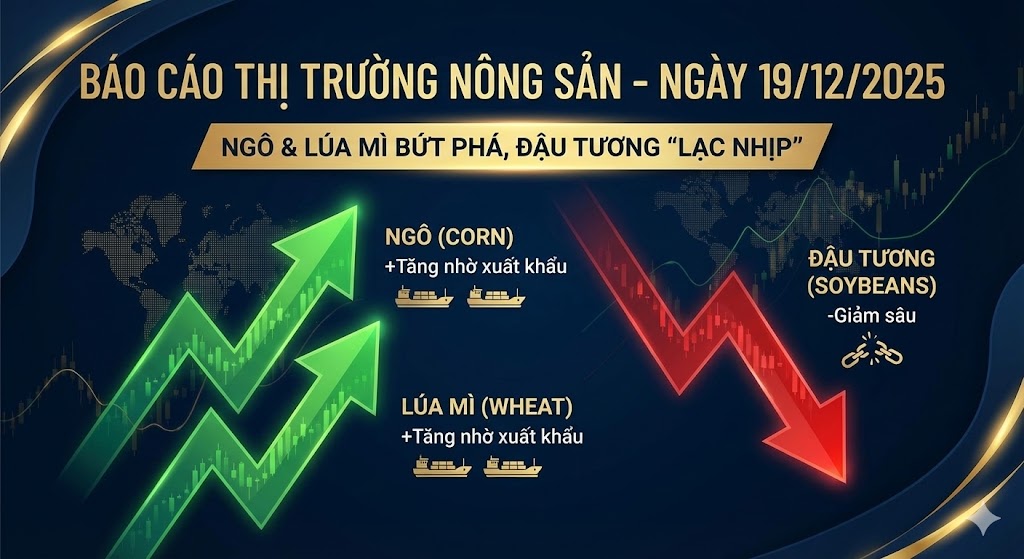 Thị trường Nông sản ngày 19/12: Ngô và Lúa mì bứt phá nhờ xuất khẩu, Đậu tương 